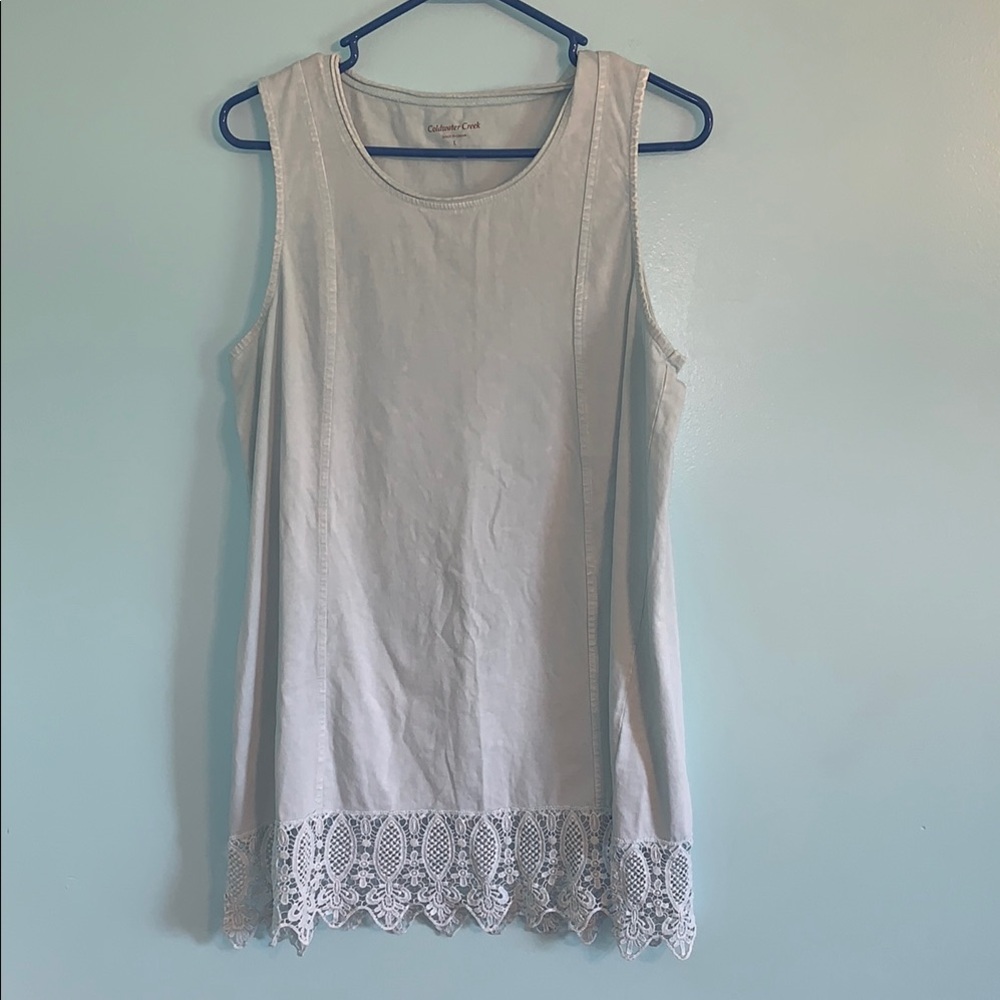 Coldwater Creek light blue Lace Detail Tank Top